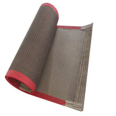 Reforço plástico de PTFE Mesh Conveyor Belt With Edge