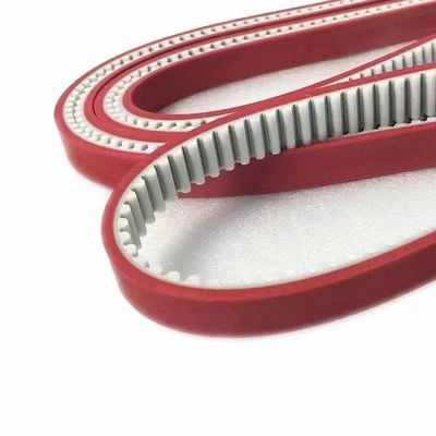 Tração T5/T10 trapezoidalmente abaixo correia dentada coberta vermelha de borracha da correia cronometrando do dente da melhor com revestimento