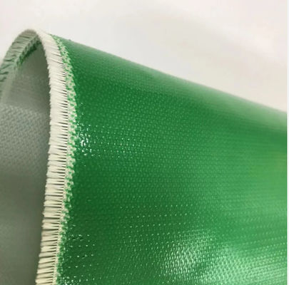Tecido de fibra de vidro de silicone verde de dois lados Tecido de fibra de vidro revestido de silicone para tubulação de ventilação