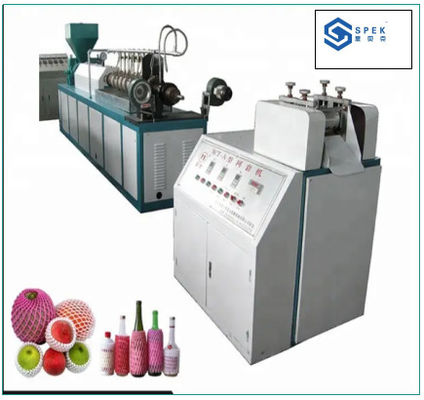 Máquina de extrusão de rede de espuma EPE de manga de plástico para frutas, vegetais, rosas, garrafas de vinho